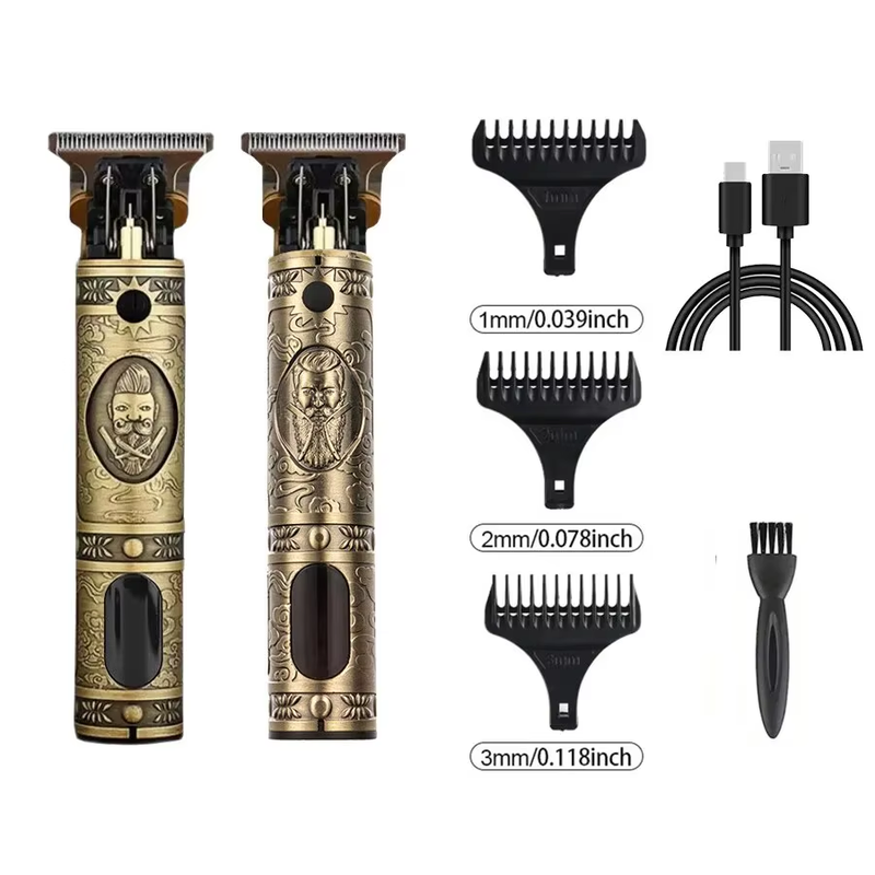 Battery 1200 Mah Electric Hair Clippers Metal Vintage Home Hairdressing Waterpro