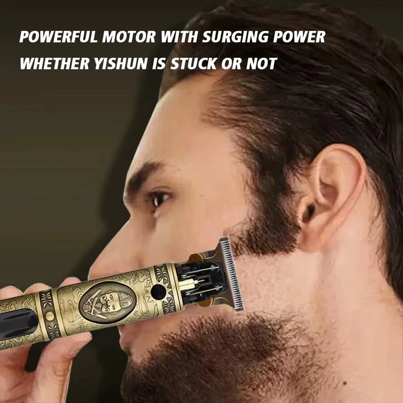 Battery 1200 Mah Electric Hair Clippers Metal Vintage Home Hairdressing Waterpro