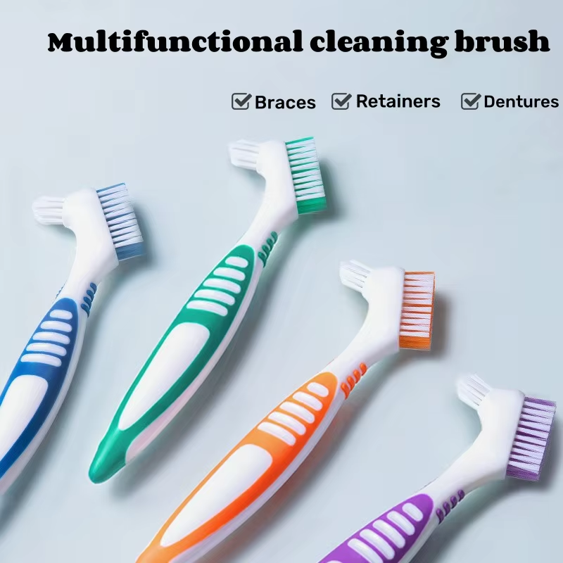 1Pc Denture Toothbrush Cleaning Brush Double Sided Denture Brush Invisible Brace