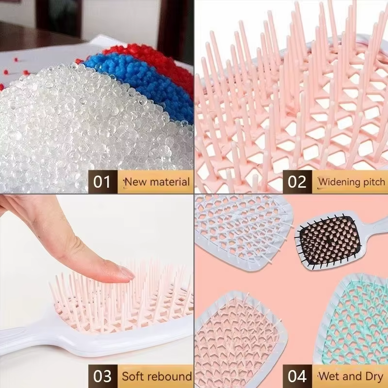 Hairdressing Hair Smoothing Honeycomb Curved Cutout Hair Brush Used for Styling
