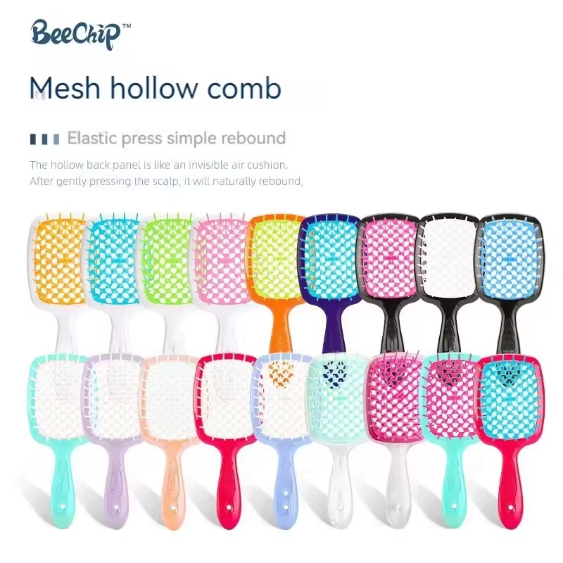 Hairdressing Hair Smoothing Honeycomb Curved Cutout Hair Brush Used for Styling