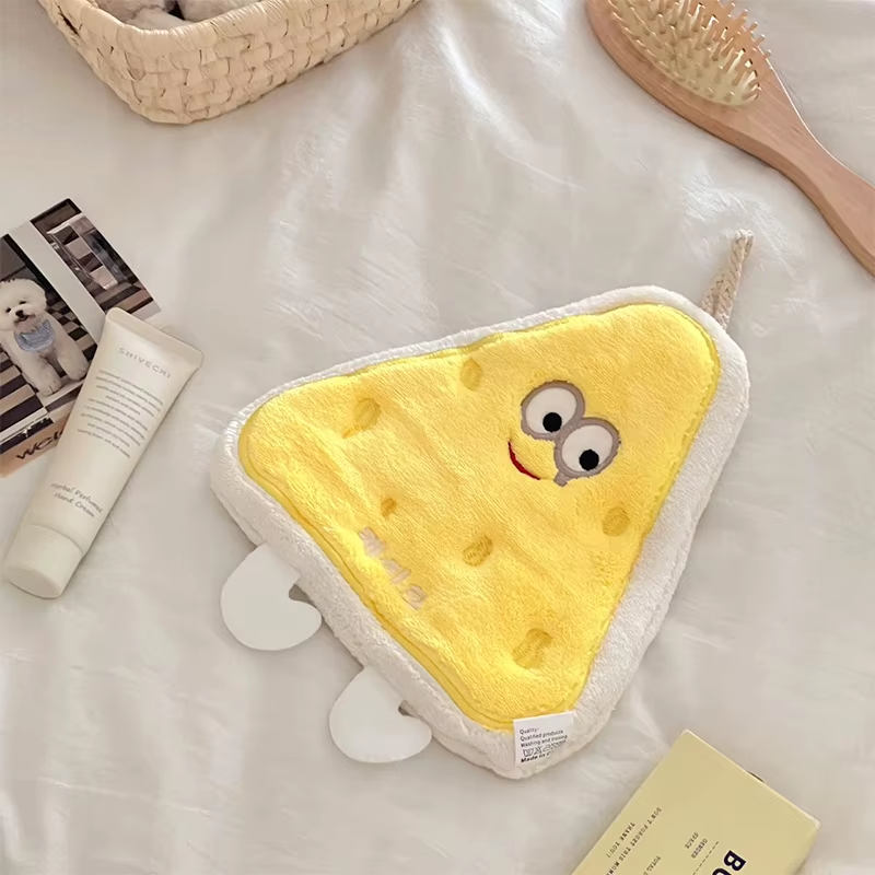 Cute Cartoon Hand Towel Hanging Kitchen Hand Wipe Quick Dry Wipe Three Layers of