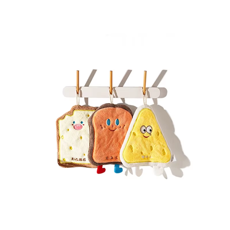 Cute Cartoon Hand Towel Hanging Kitchen Hand Wipe Quick Dry Wipe Three Layers of