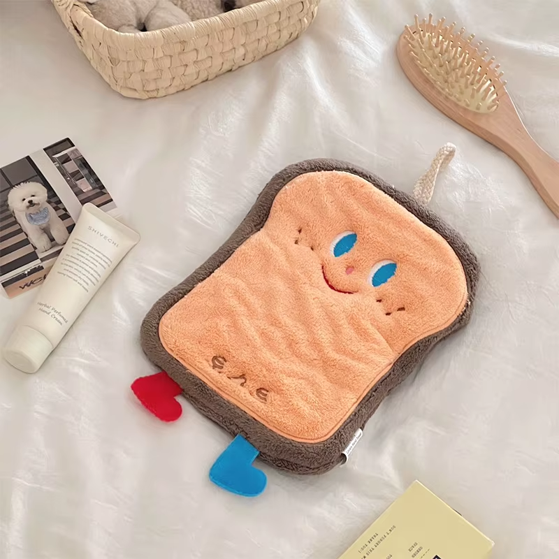 Cute Cartoon Hand Towel Hanging Kitchen Hand Wipe Quick Dry Wipe Three Layers of