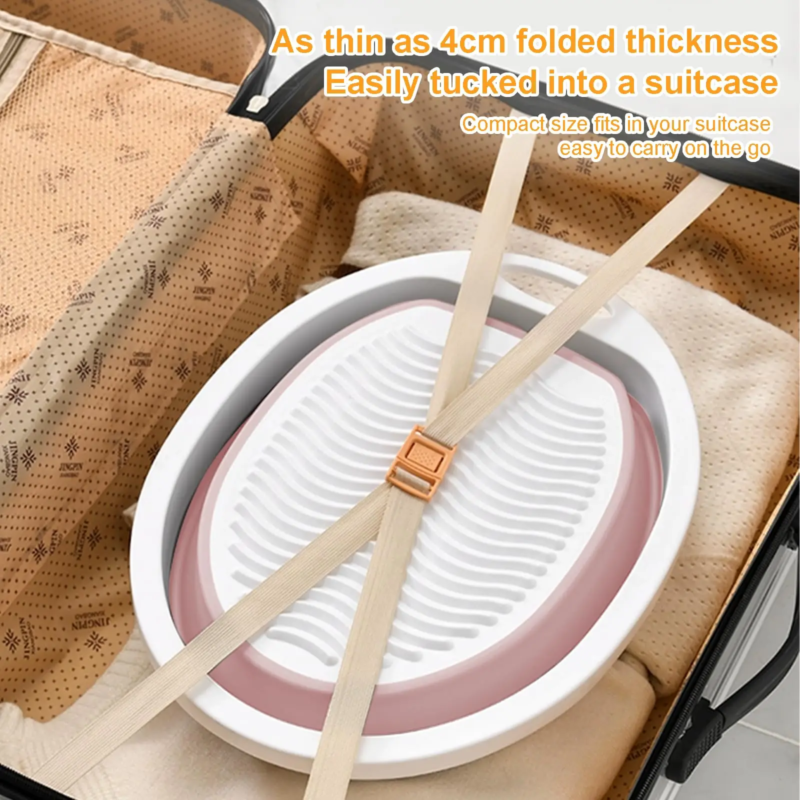 Portable Hand Washing Foldable Basin with Brush Home School Dormitory Washboard