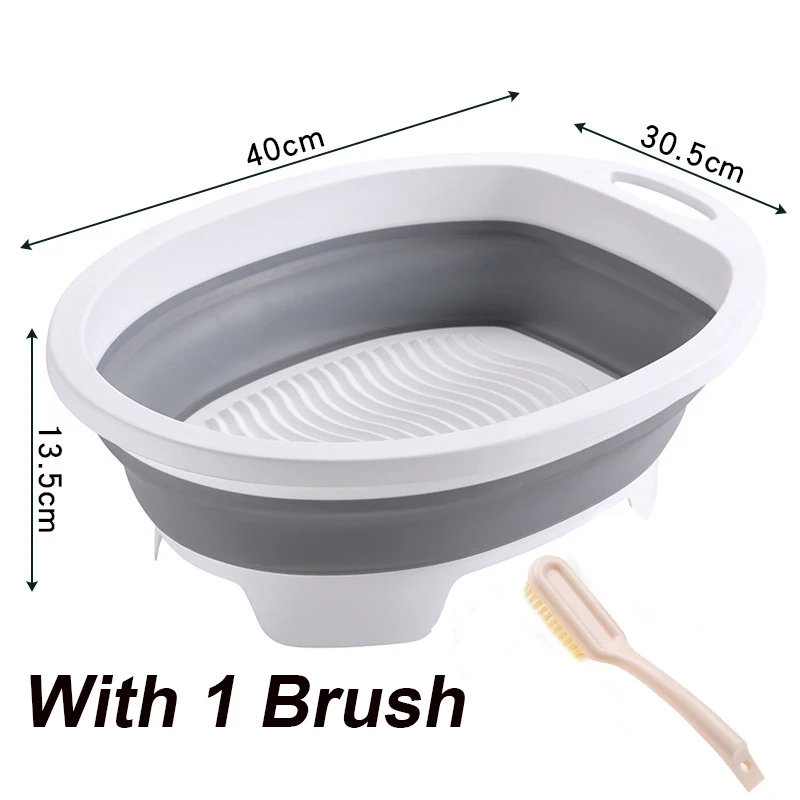 Portable Hand Washing Foldable Basin with Brush Home School Dormitory Washboard