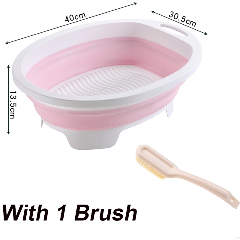 Portable Hand Washing Foldable Basin with Brush Home School Dormitory Washboard