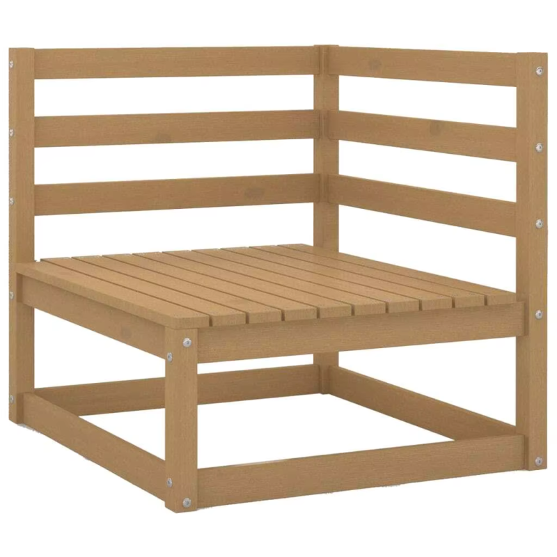 3-Piece Honey Brown Solid Pinewood Garden Lounge Set - Outdoor Seating Furniture
