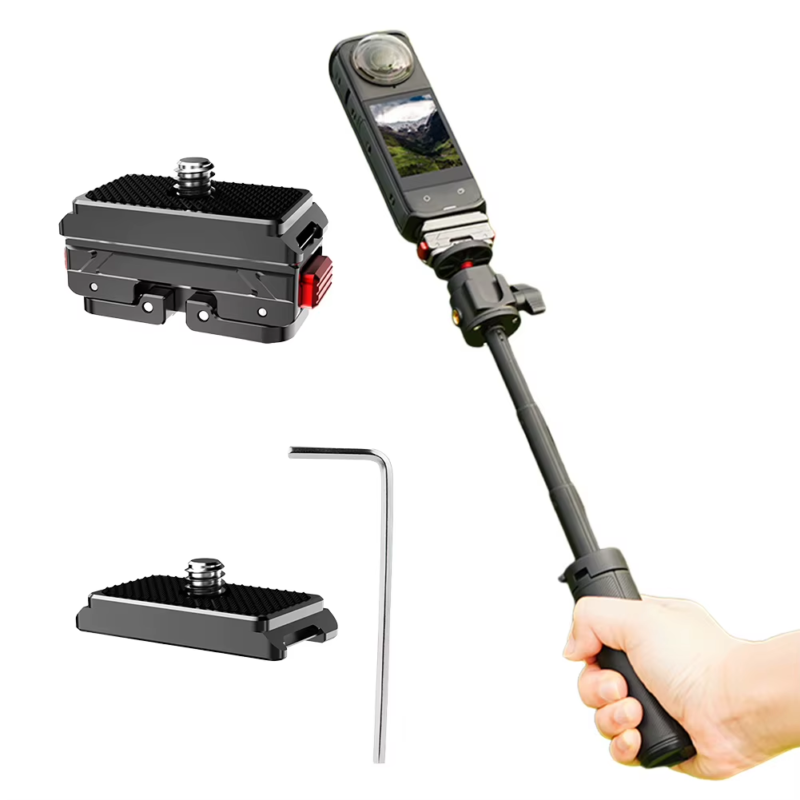 Quick Release Action Camera Tripod Adapter Mount Plate 1/4 Screw 1/4 Thread 2-Pr