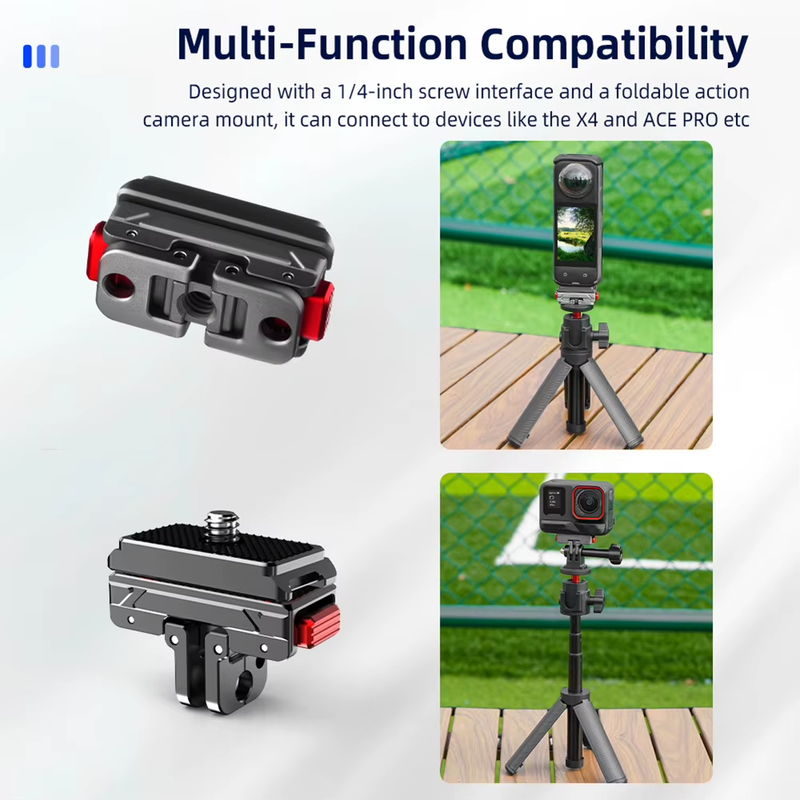 Quick Release Action Camera Tripod Adapter Mount Plate 1/4 Screw 1/4 Thread 2-Pr