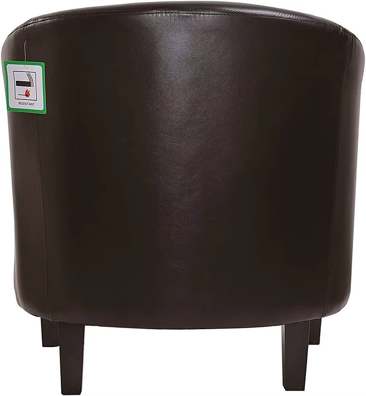 Relaxing Tub Chair, Black PU Leather Tub Chair Armchair, Club Chair Living Room,