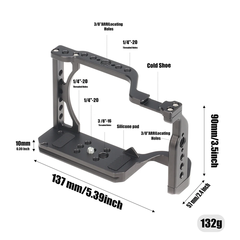 FOTGA Camera Cage A6700 DSLR Camera Cage for Sony A6700 Rabbit Cage Camera Rig V