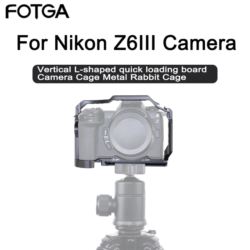 Z6III Camera Cage Wooden Side Handle Top Hand Grip Quick Release Plate Cage Rig
