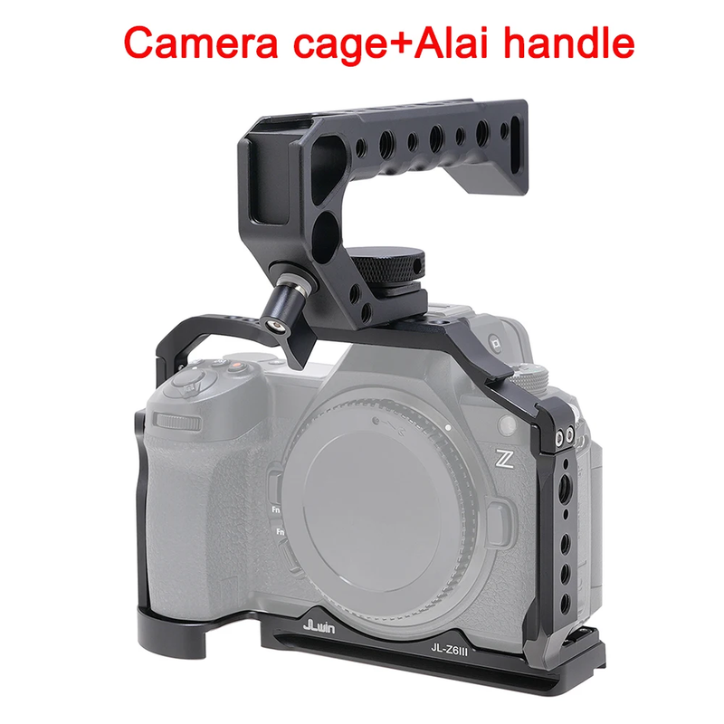 Z6III Camera Cage Wooden Side Handle Top Hand Grip Quick Release Plate Cage Rig