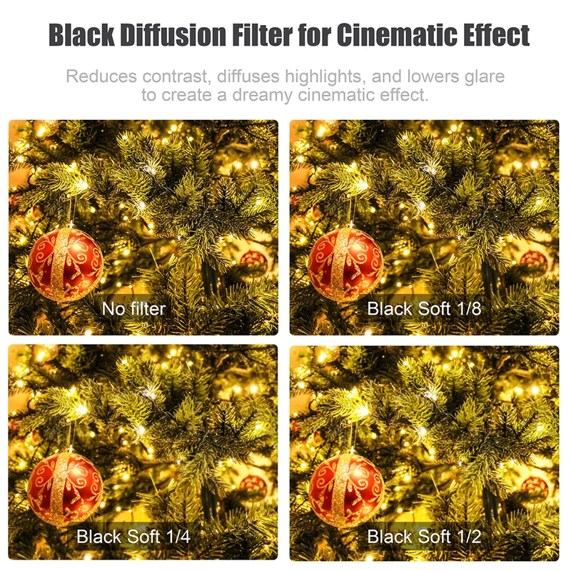 Black Mist Filter 4X5.65'' 4Mm Black Mist Soft Diffusion 1/8 1/4 1/2 Square Filte
