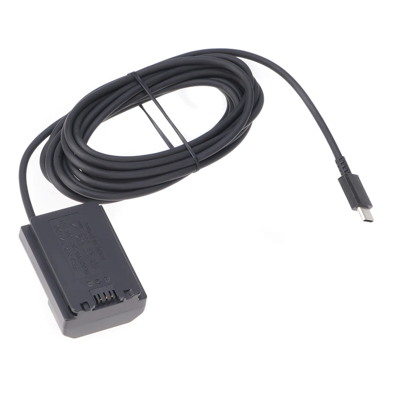 NP-FZ100 Dummy Battery+Type-C Power Supply Spring Wire (35-100CM) Straight Line