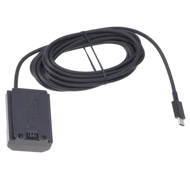 NP-FZ100 Dummy Battery+Type-C Power Supply Spring Wire (35-100CM) Straight Line