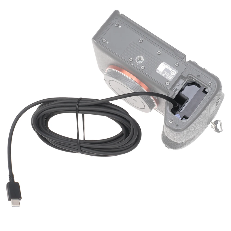 NP-FZ100 Dummy Battery+Type-C Power Supply Spring Wire (35-100CM) Straight Line