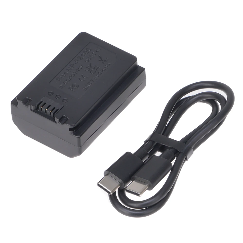 NP-FZ100 Dummy Battery+Type-C Power Supply Spring Wire (35-100CM) Straight Line