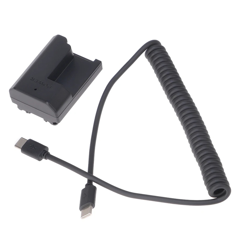 NP-FZ100 Dummy Battery+Type-C Power Supply Spring Wire (35-100CM) Straight Line