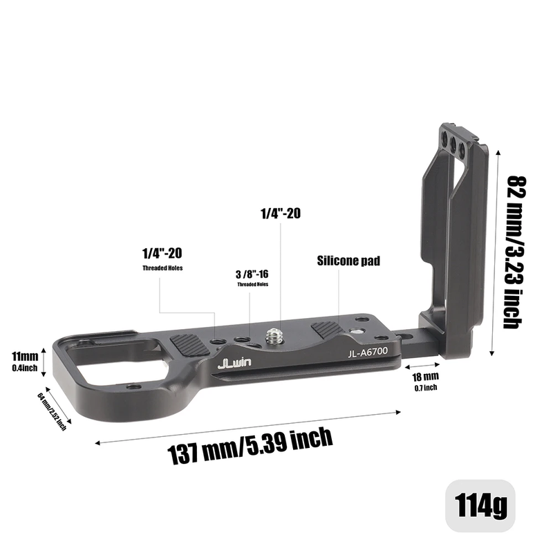 FOTGA L Shape for Sony A6700 Camera Bracket Plate Baseplate Shoot Quick Release