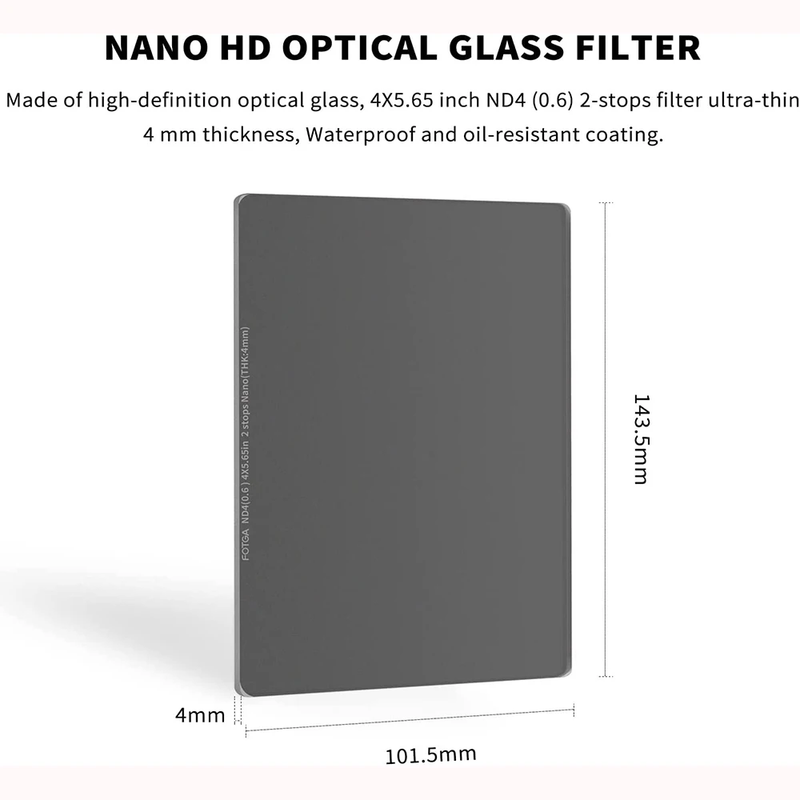 4X5.65 Square ND Filter ND4/ND16/ND64/ND1000 4Mm Square Neutral Density Filter D