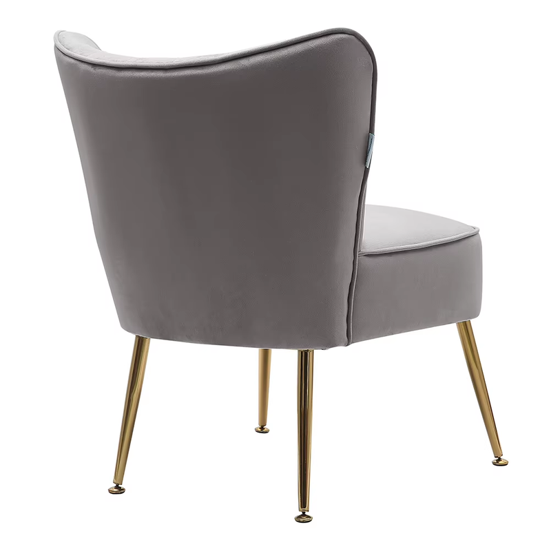 Velvet Cocktail Accent Chair, Grey