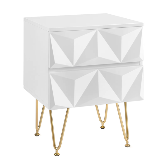 Bedside Table 40X53X40Cm Decorative Adult Nightstand Modern Storage Unit with 2