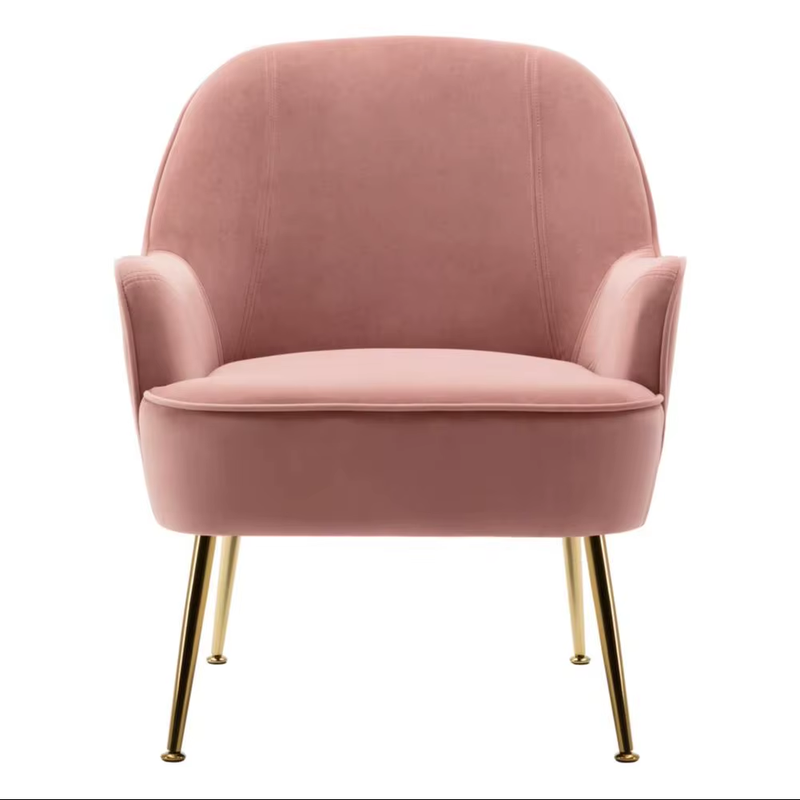 Leisure Velvet Armchair for Living Room Bedroom Home Office Study, Pink