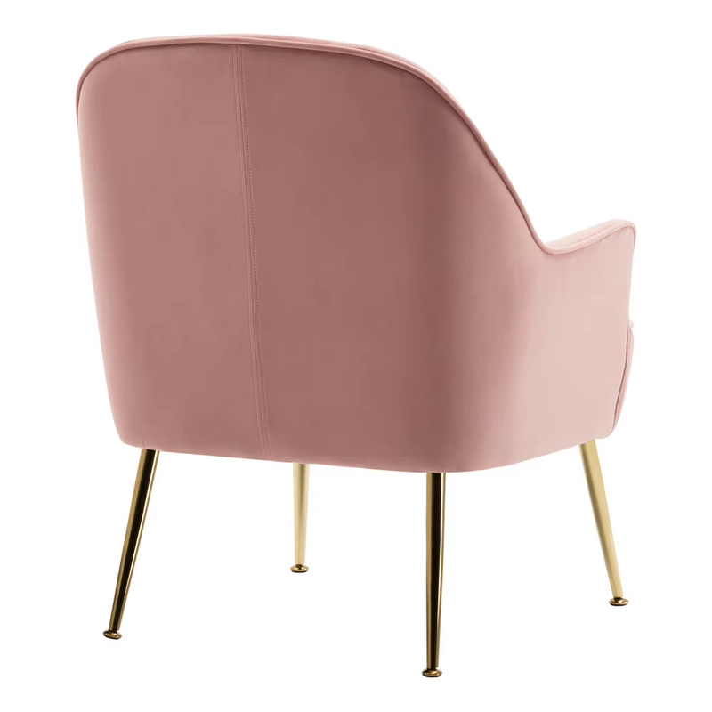 Leisure Velvet Armchair for Living Room Bedroom Home Office Study, Pink
