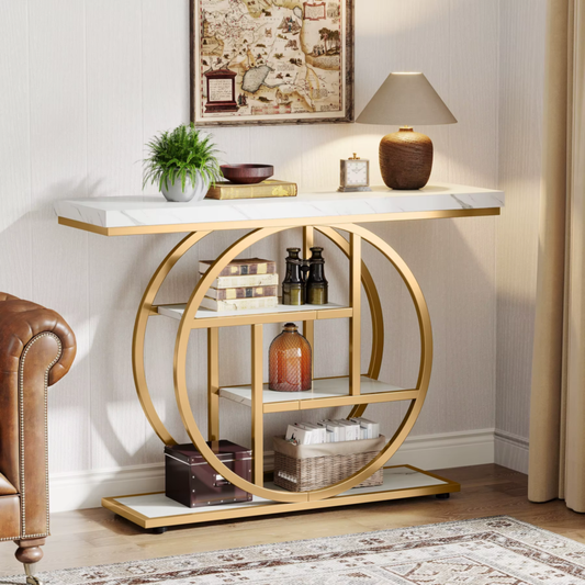 Console Table, 4-Tier Entryway Table, 41.3-Inch Industrial Sofa Table for Living