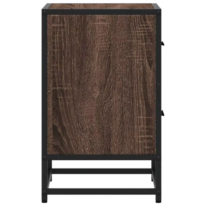 Brown Oak Bedside Cabinet 40X31X50 Cm - Durable Engineered Wood Nightstand