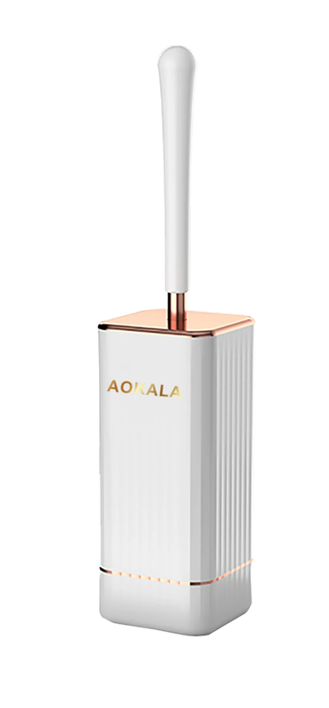 Aokala Toilet Brush and Holder Silicone Toilet Bowl Brush Set Long Handle Modern