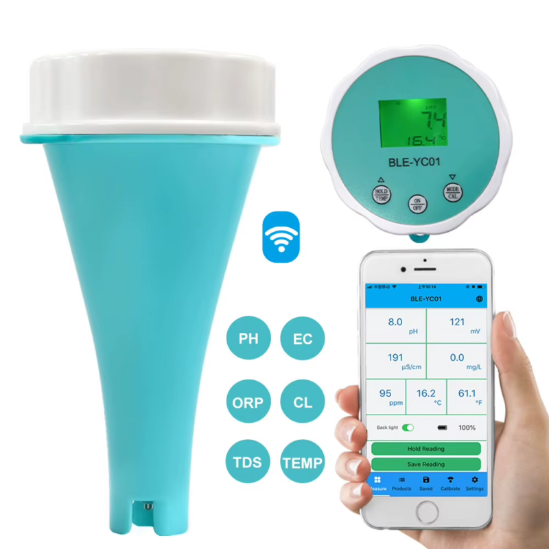 6 in 1 Smart Floating Swimming Pool Water Analyzer APP Online Monitor Water Qual