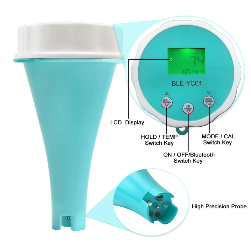 6 in 1 Smart Floating Swimming Pool Water Analyzer APP Online Monitor Water Qual