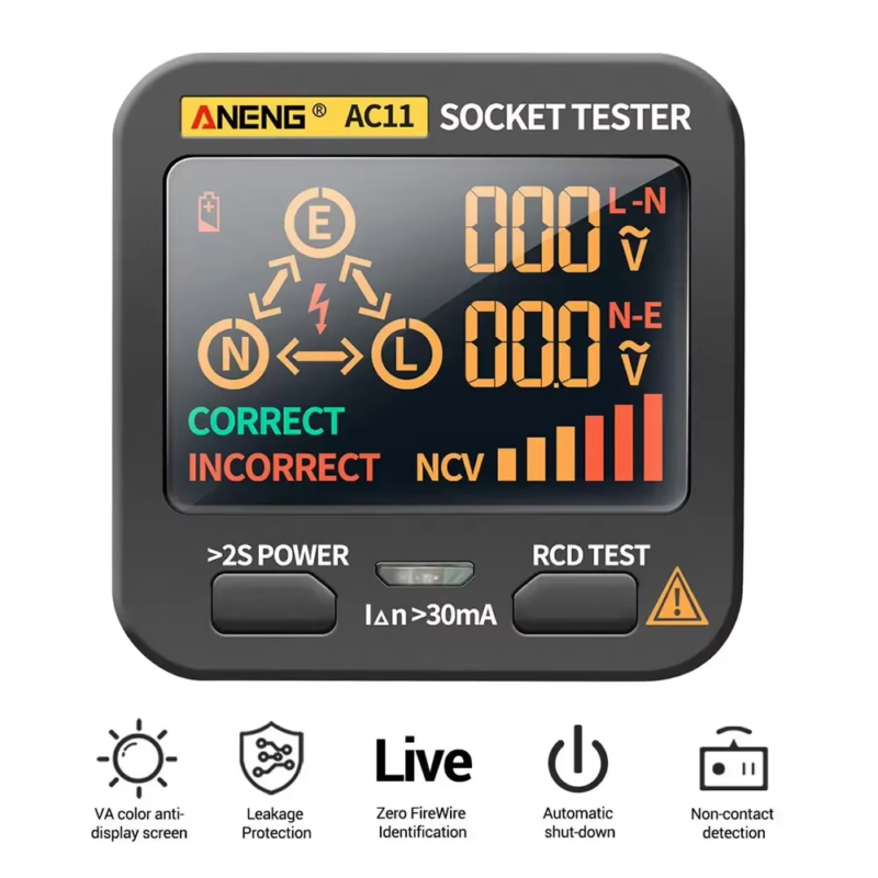 AC11 Digital Smart Socket Tester Multifunction Socket Voltage Test Socket Detect