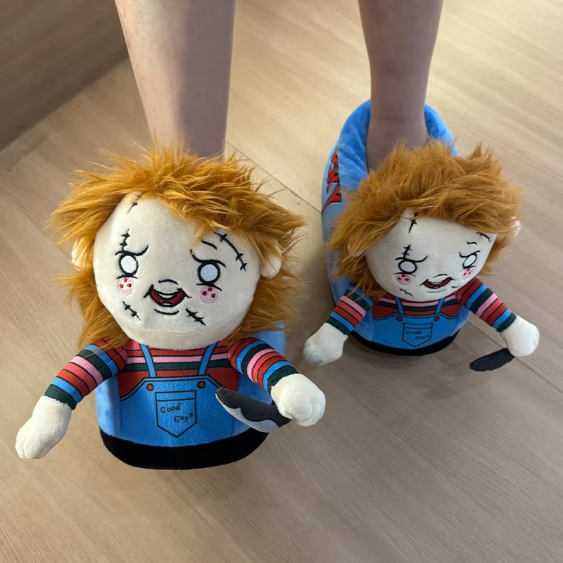 Halloween Michael Myers Chucky Plush Slippers Horror Ghostly Black Lord Devil Ra