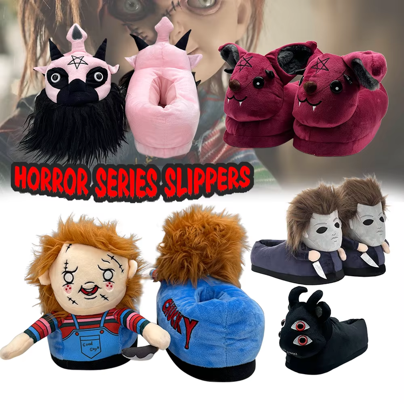 Halloween Michael Myers Chucky Plush Slippers Horror Ghostly Black Lord Devil Ra