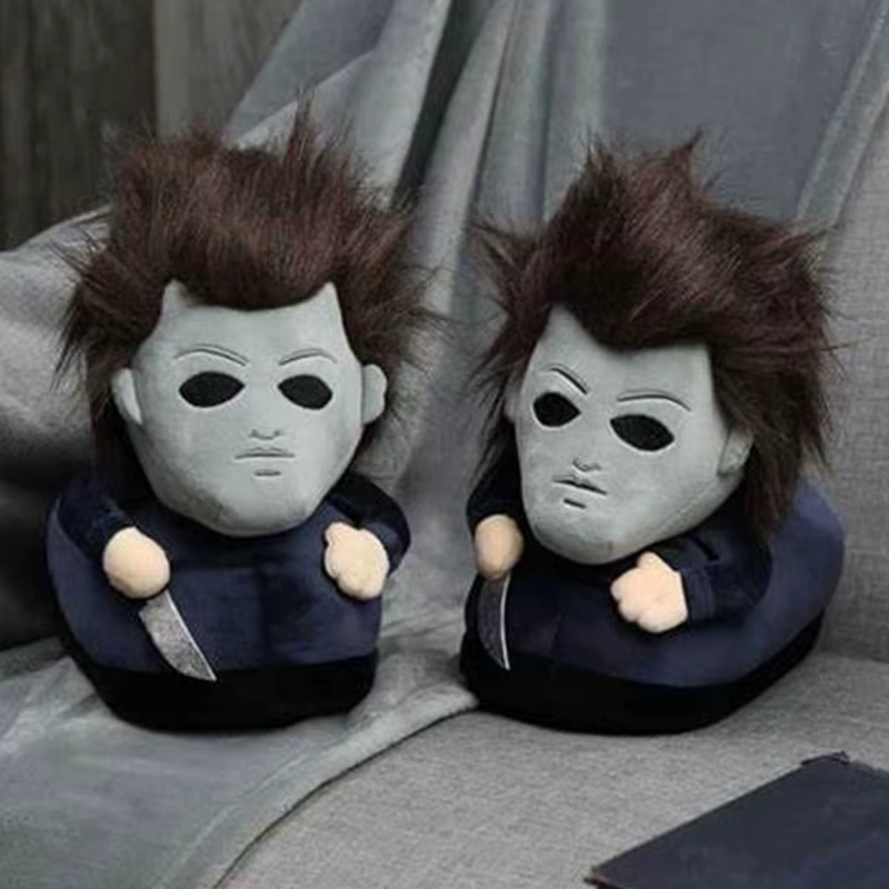 Halloween Michael Myers Chucky Plush Slippers Horror Ghostly Black Lord Devil Ra