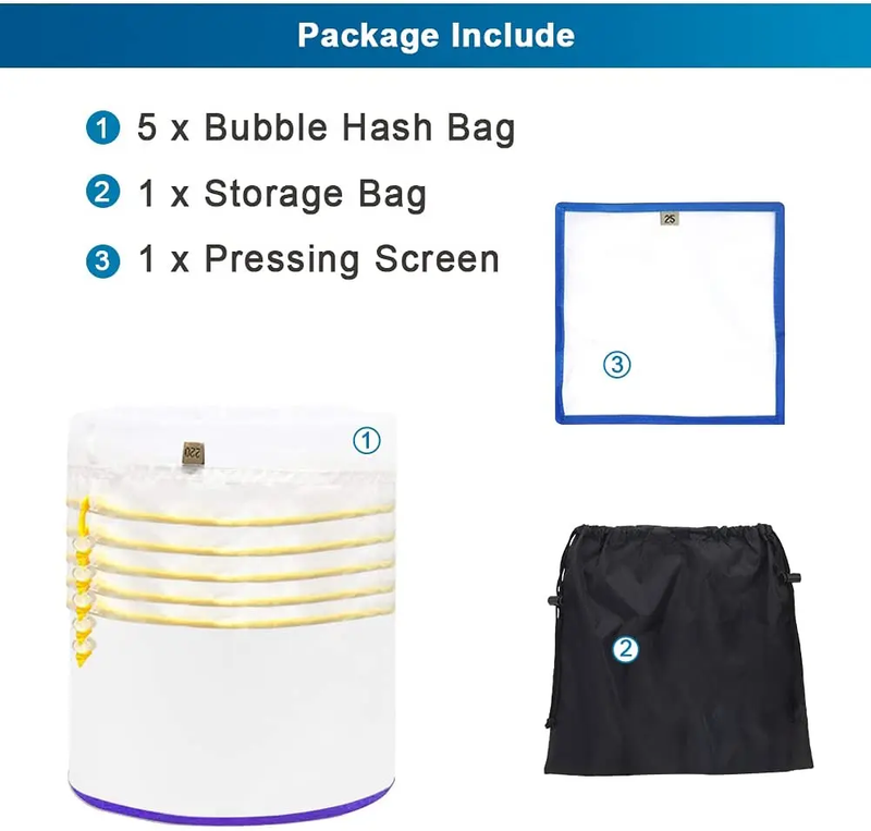 All Mesh Herbal Ice Bubble Hash Bags 25 45 73 90 120 160 190 220 Micron 20Gallon