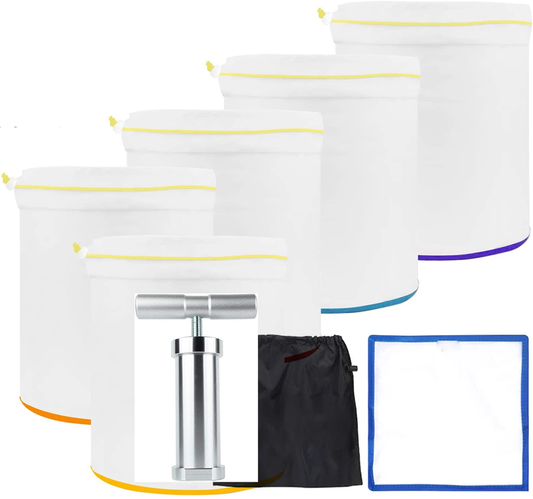 All Mesh Herbal Ice Bubble Hash Bags 1Gallon 5Bags Essense Extractor Kit Filtrat