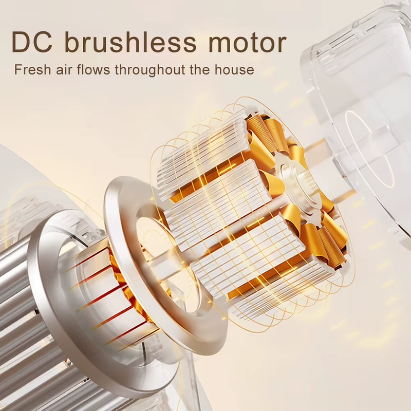 Portable Desk Fan Bladeless Tower Fan USB Rechargeable 3 Speed Mini Vertical Air