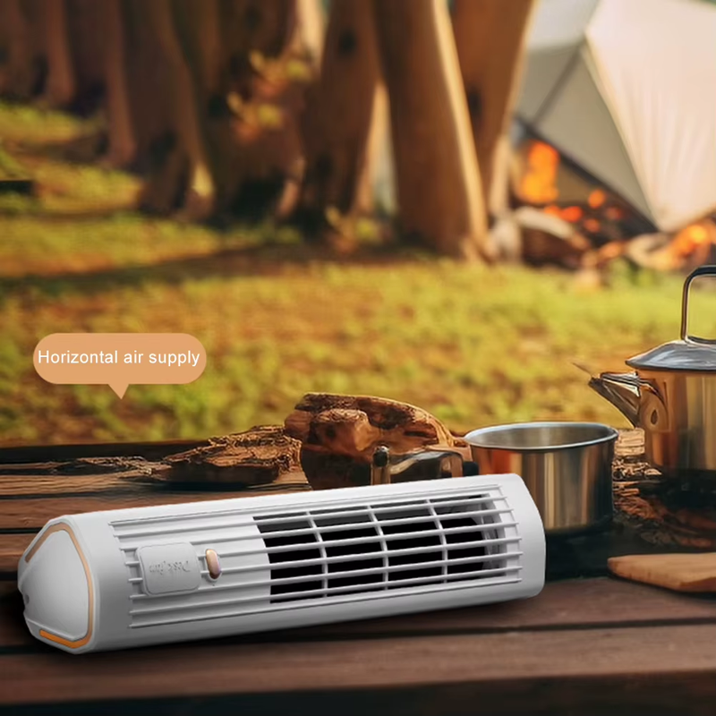 Portable Desk Fan Bladeless Tower Fan USB Rechargeable 3 Speed Mini Vertical Air