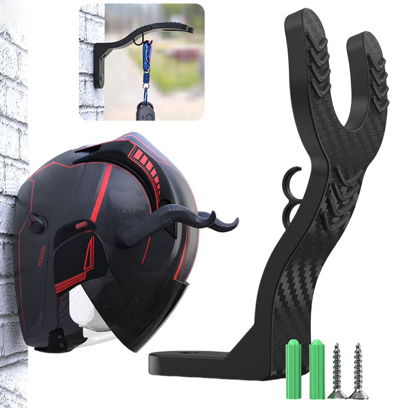 Motorcycle Helmet Hook Racks Home Luggage Jacket Holder Cabinet Shelf Wall Mount