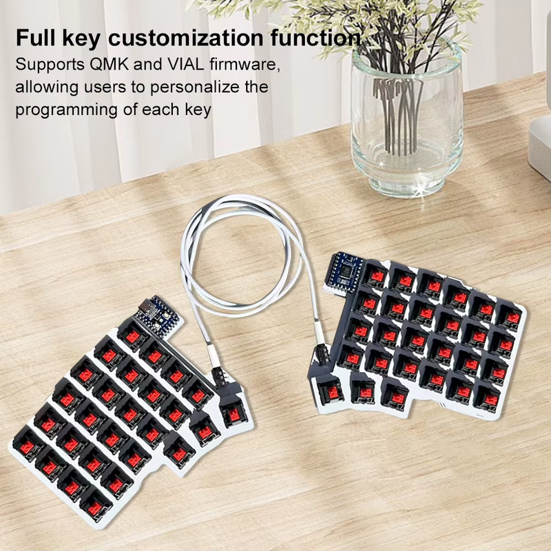 Split Keyboard Wired Programmable Keyboard Hot Swap Left Right Hand Keyboard Sup