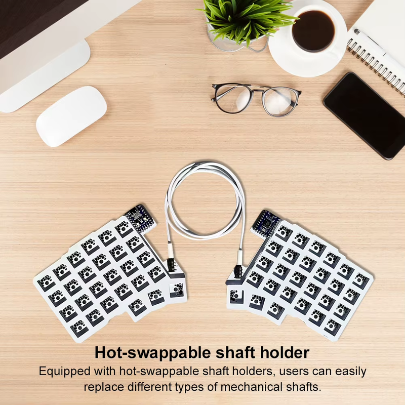 Split Keyboard Wired Programmable Keyboard Hot Swap Left Right Hand Keyboard Sup