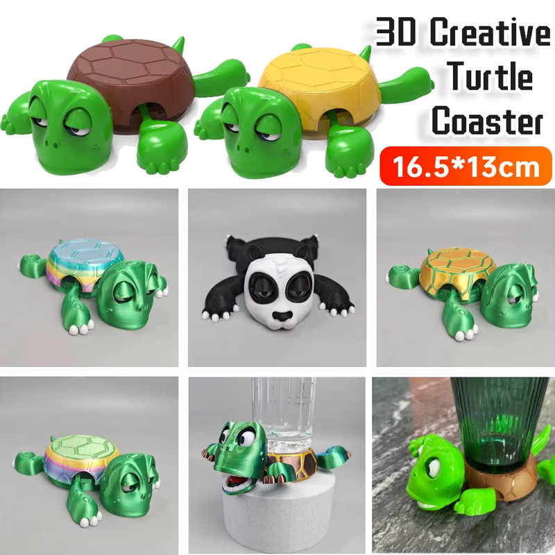 Turtle Coasters Creative Novelty Tea Coffee Mug 3D Printed Drinks Holder Decorat
