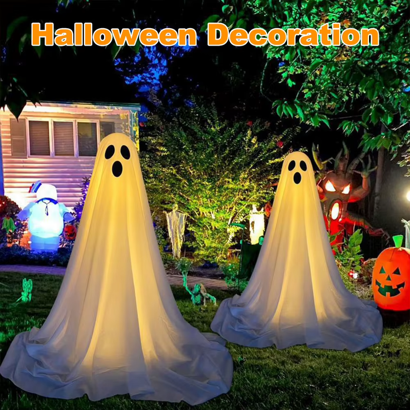 Light up Ghost Spooky Ghost Halloween Decor with String Lights Scary Standing Gh