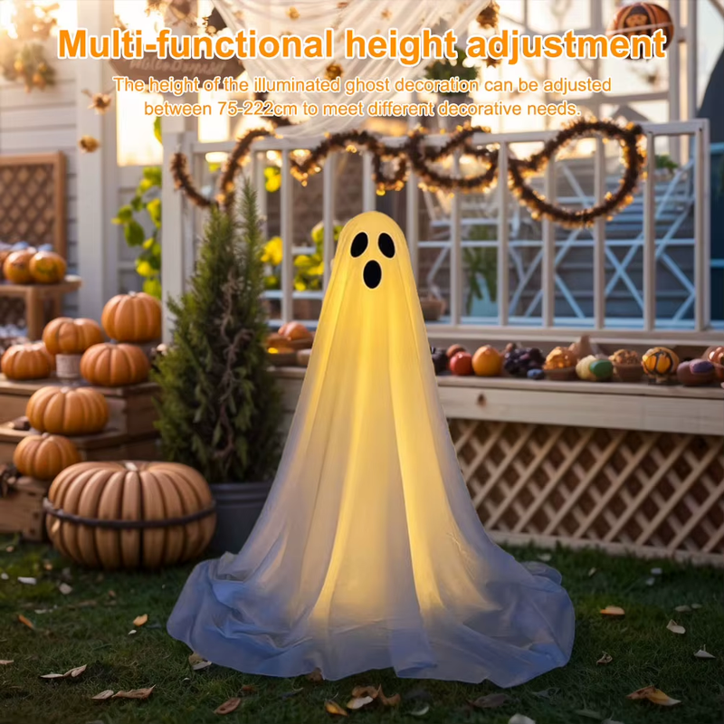 Light up Ghost Spooky Ghost Halloween Decor with String Lights Scary Standing Gh