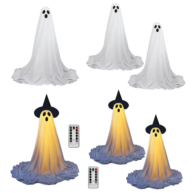 Light up Ghost Spooky Ghost Halloween Decor with String Lights Scary Standing Gh